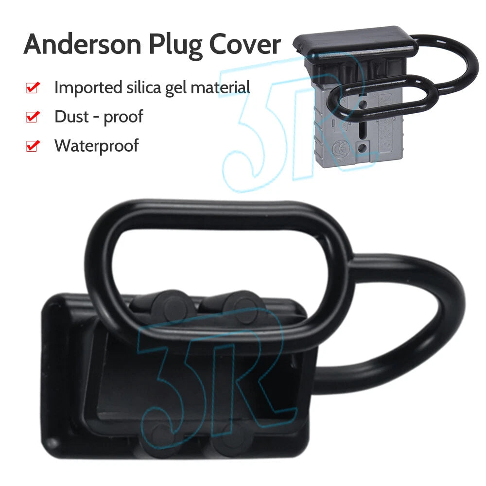5x For Anderson Plug Cover Dust Cap Style Connectors 50AMP Battery Caravn Black - view 2