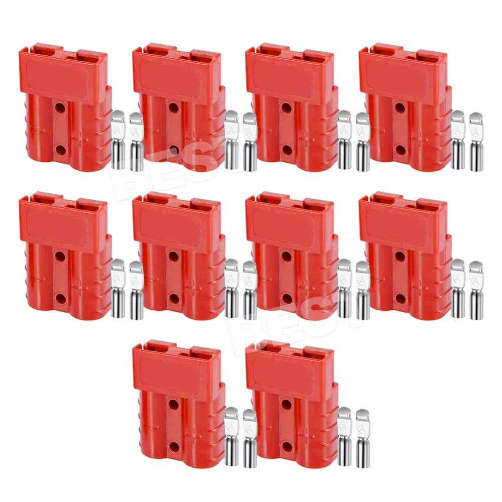 10x Anderson Style Plug 50 AMP 6AWG Red Connectors Caravan Mounting DC 12V 24V - view 1