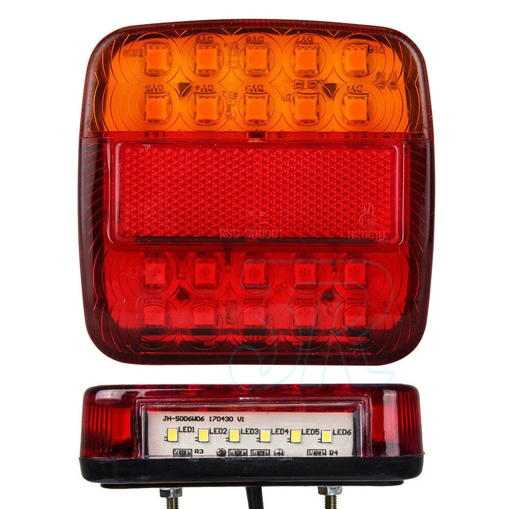2x Square Led Stop Indicator Trailer Tail Light Truck Caravan Lamp Number Light - view 2