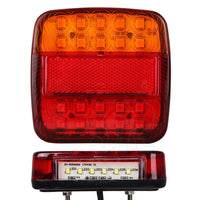 2x Square Led Stop Indicator Trailer Tail Light Truck Caravan Lamp Number Light - view 2