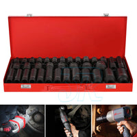 35pcs 1/2" Drive Deep Impact Socket Tool Set Metric Garage Workshop Tools 8-32MM - view 8