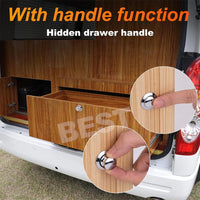 10X Push Button Drawer Cupboard Door Catch Lock RV Caravan Cabinet Knob Tools - view 3