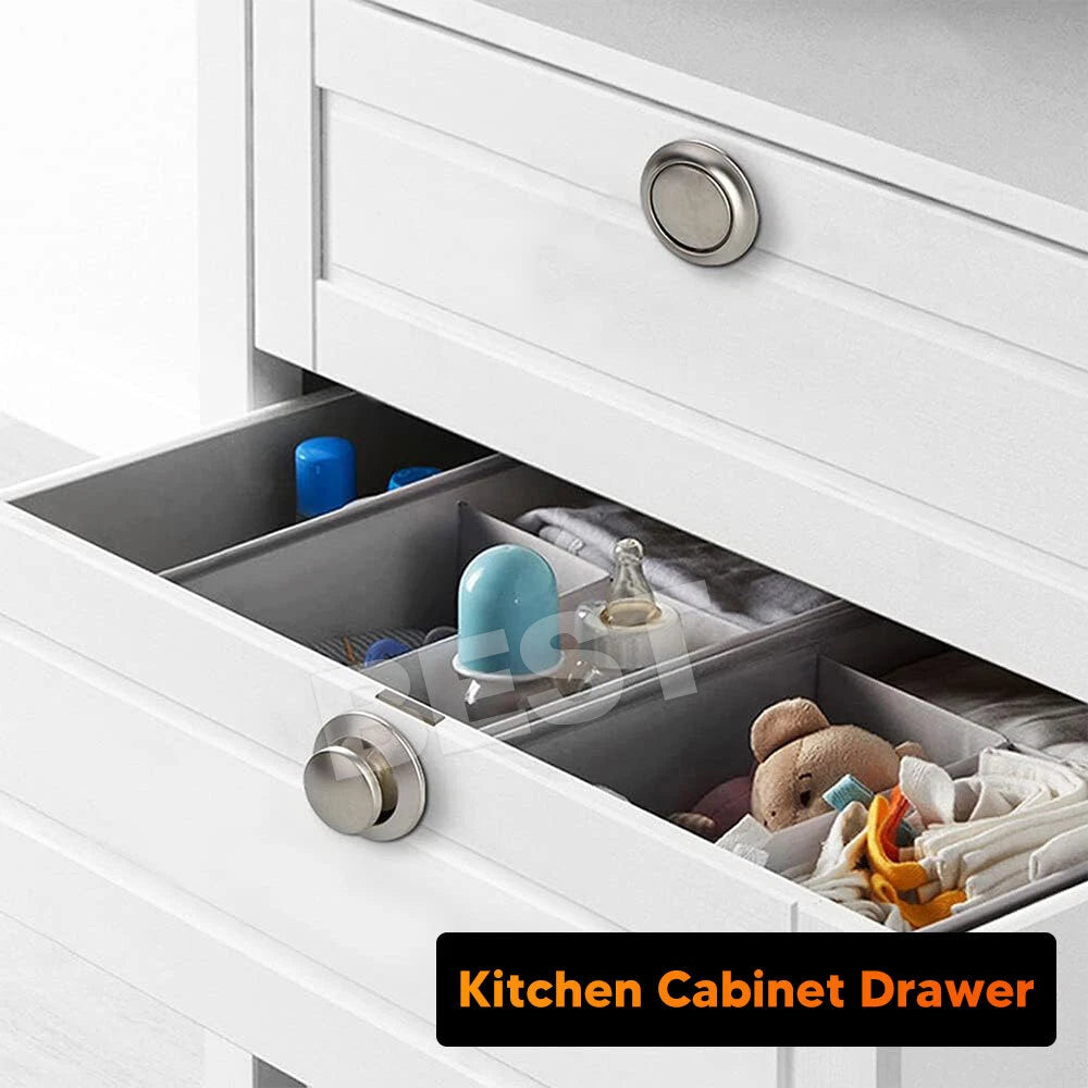 10X Push Button Drawer Cupboard Door Catch Lock RV Caravan Cabinet Knob Tools - view 4