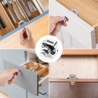 10X Push Button Drawer Cupboard Door Catch Lock RV Caravan Cabinet Knob Tools - view 6