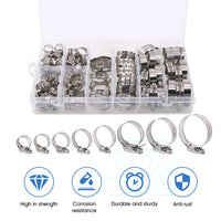 Stainless Steel Hose Clamps Clips Range Worm Gear Pipe Clamp Kit - view 1