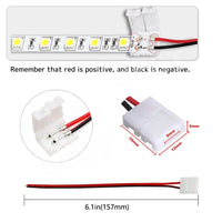 10X LED STRIP LIGHT CONNECTOR SMD 3528 2835 SINGLE 2 WIRE 8MM PCB BOARD ADAPTER - view 3