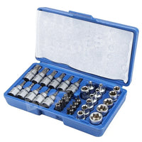 34 pcs E-Torx Socket Set 3/8" 1/4" Drive Star Hex Bit External Torque Tool - view 1