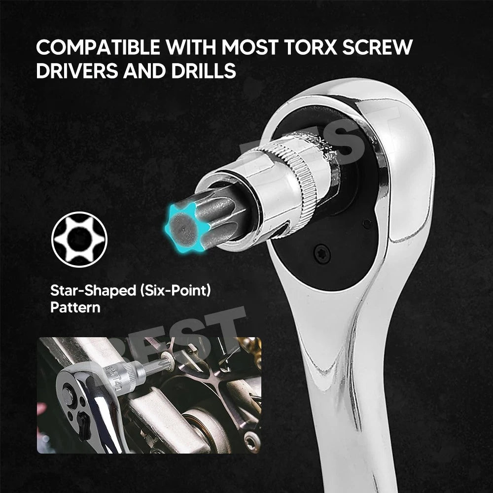 34 pcs E-Torx Socket Set 3/8" 1/4" Drive Star Hex Bit External Torque Tool - view 3
