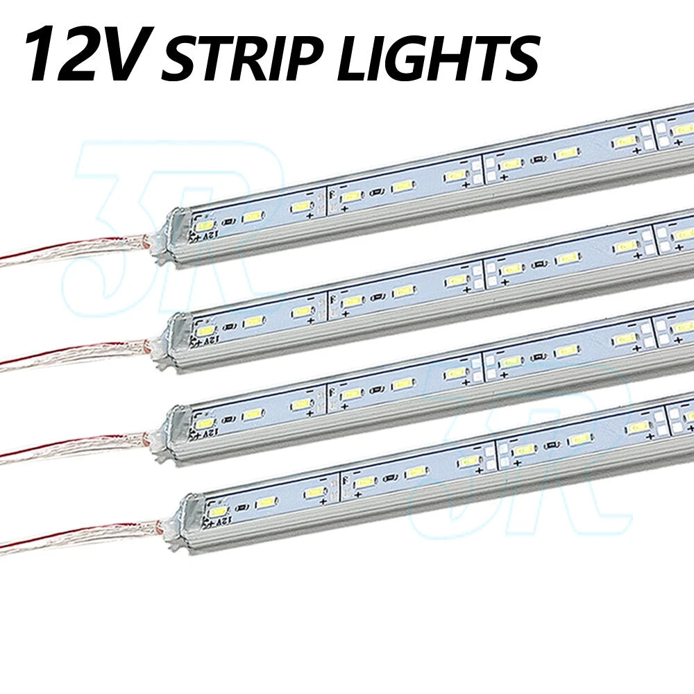 4X12V Waterproof Cool White 5630 Led Strip Lights Bars Camping Caravan Boat Car - view 1