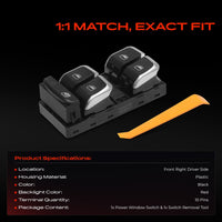 Front Right Window Switch for Audi A4 B8 8K2 8K5 Q5 8RB S4 SQ5 2007-2017 10-Pin - image 2