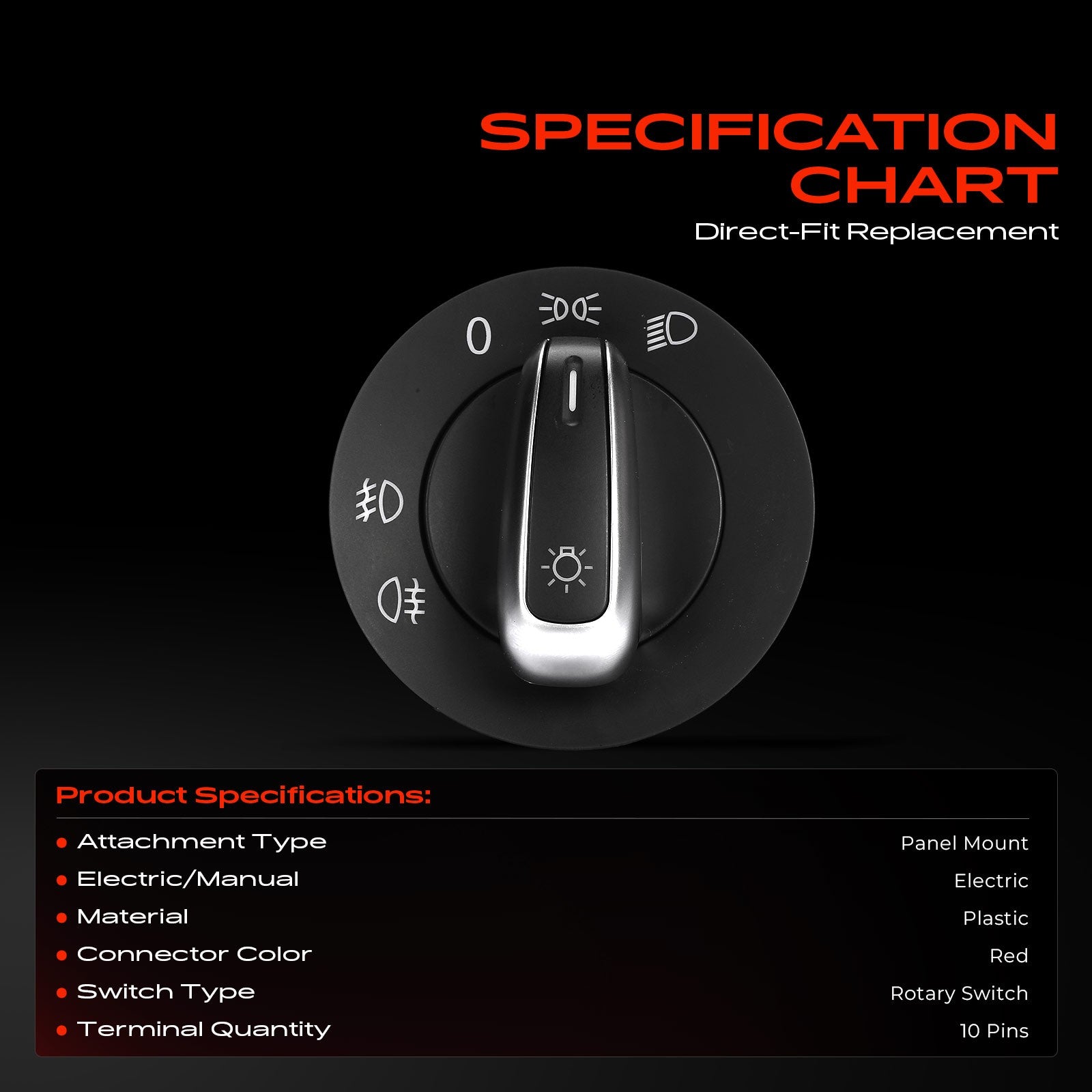 Fog Light Headlight Switch for VW Golf MK5 MK6 Passat B6 3C Caddy Jetta Tiguan - image 2