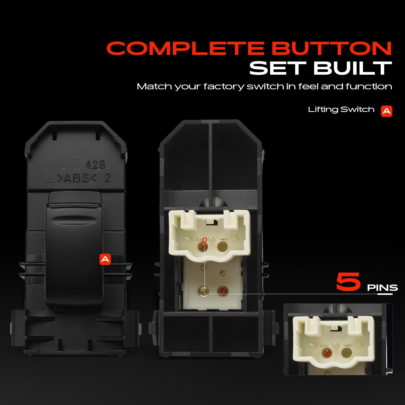 Front Right Window Switch without Bezel for Toyota LandCruiser Prado J90 J100 96-07 - image 2