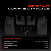 4-Piece Front & Rear Splash Guards Mud Flaps for Mercedes-Benz Sprinter B907 B910 Single tyre - image 2