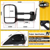 Black Manual Extendable Towing Mirrors for Nissan Navara D40 Series 2005-2015
