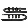 Black 1x 48" Stainless Steel Radiator Hose 2x 44" Heater Hose 8x Polished Caps