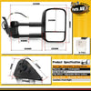 Front Right Black Extendable Towing Mirrors for Toyota Hilux 2015/7-2019