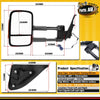 Manual Black Extendable Towing Mirrors w/ Indicator for Ford Territory SX SY SZ