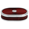 12'' x 2'' Oval Red Air Cleaner for Chevy Ford SBC BBC 5-1/8'' Neck Carburetor