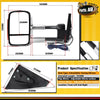 Manual Chrome Extendable Towing Mirror w/ Indicator for Mitsubishi Pajero 01-19