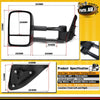 2x TOP Manual Extendable Towing Mirrors for Ford Territory SX SY SZ 2004-2016