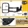 Pair Power Extendable Towing Mirrors for Ford Ranger PX Everest UA 2012-2022