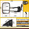 Left Chrome Extendable Towing Mirror w/ Indicators for Toyota Prado 150 09-19