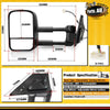 Left Black Extendable Towing Mirrors for Toyota Landcruiser 200 Series 2007-2019