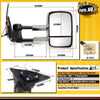Front Right Chrome Extendable Towing Mirrors for Toyota Landcruiser 100 Series