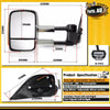 2x Chrome Extendable Towing Mirrors w/ Indicator for Nissan Navara D40 2005-2015