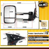Electric Pair Chrome Extendable Towing Mirrors for Toyota Landcruiser 100 Series
