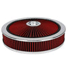14'' x 3'' Round Red Air Cleaner for Chevy GMC Ford 5-1/8 in Carburetor 43660