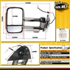 Left Chrome Extendable Towing Mirror w/ Indicators for Toyota Hilux 2005-2015/6