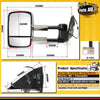Chrome Extendable Towing Mirrors for Toyota Landcruiser Prado 150 Series 2009-on