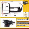 New Black Extendable Towing Mirrors for Toyota Landcruiser 100 Series 98-07