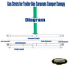 Set of 2 Gas Struts for Trailer Box Caravans Camper Canopy 772MM Long 630 Newton
