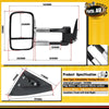 2x Manual Chrome Extendable Towing Mirrors for Mitsubishi Triton ML MN 2005-2015