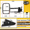 2x Chrome Extendable Towing Mirrors for Toyota Landcruiser 80 Series 1990-1998