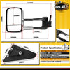 2x Manual Chrome Extendable Towing Mirrors for Toyota Landcruiser 80 1990-1998