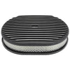 12" x 8-3/8" x 2" Oval Black Full Finned Universal Air Cleaner for 5-1/8 in Car